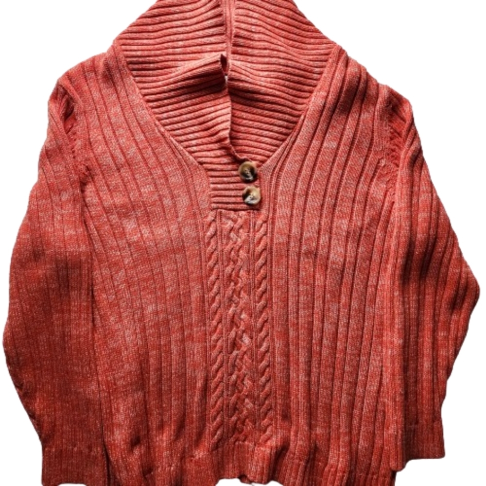 L. A. Blues Cotton Acrylic Orange Cable Knit Normcore Cabincore Sweater ♥️